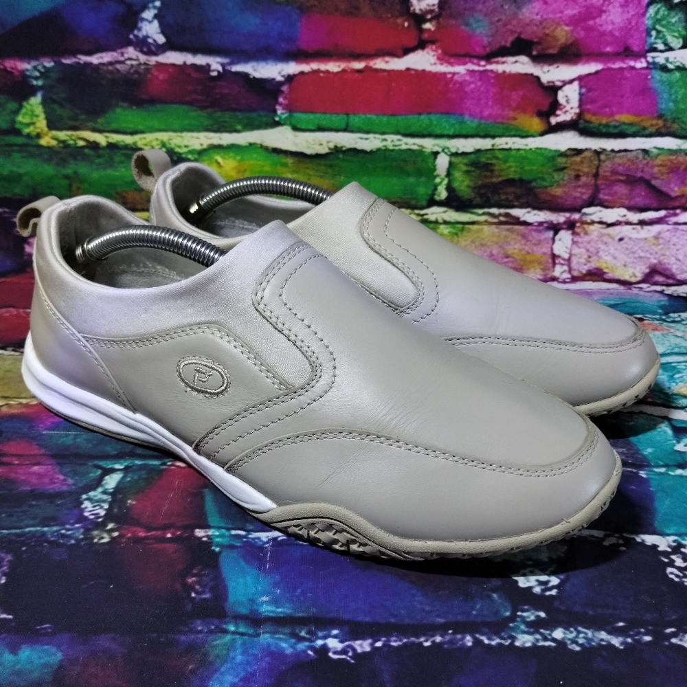 Propet W3717 Sassy Slip On Tan, Gray Sneakers Size 8 D